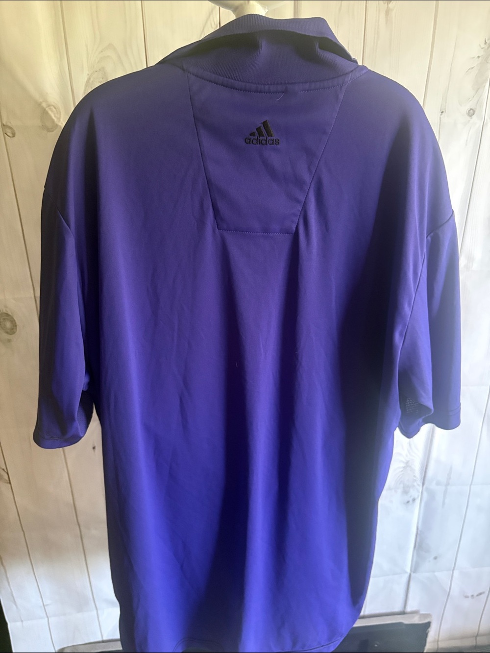 Adidas Men’s Purple Polo with Black Graphic Trim - Picture 3 of 3